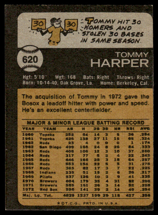 1973 Topps Baseball #620 - Tommy Harper - EXMT