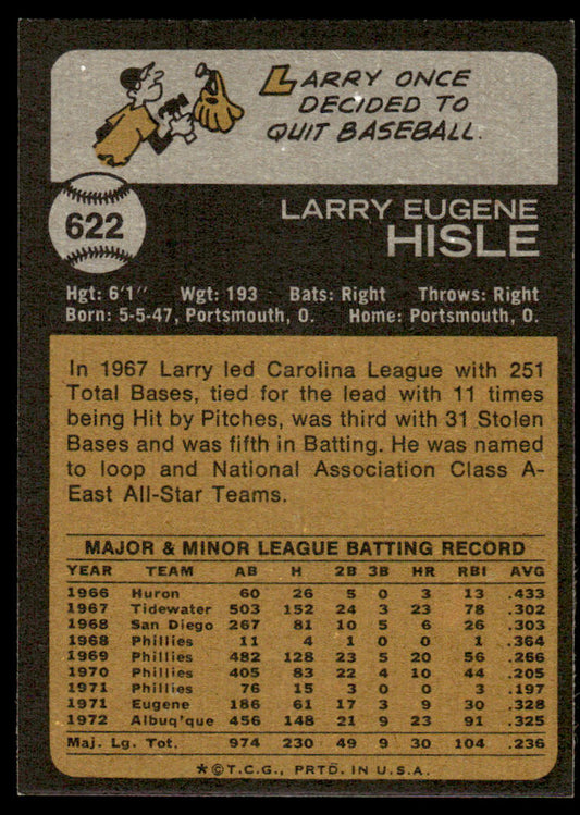 1973 Topps Baseball #622 - Larry Hisle - NM