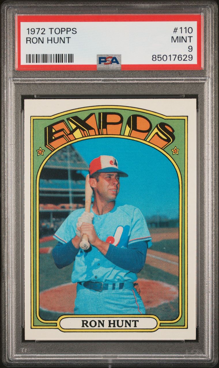1972 Topps Baseball #110 - Ron Hunt - PSA 9 - MINT