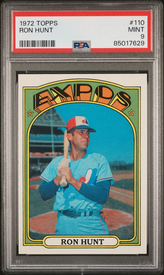 1972 Topps Baseball #110 - Ron Hunt - PSA 9 - MINT