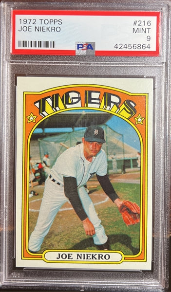 1972 Topps Baseball #216a - Joe Niekro - PSA 9 - MINT