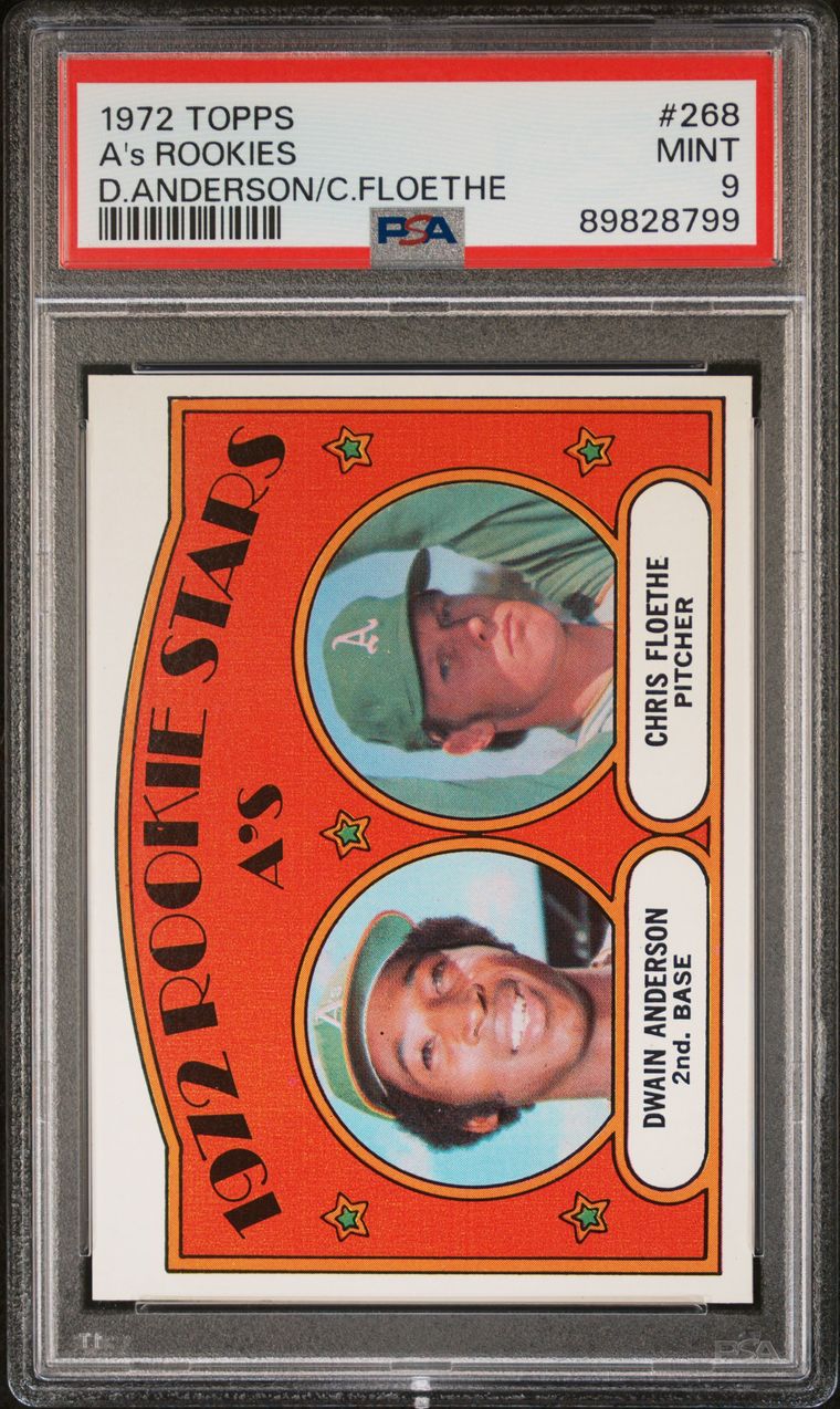 1972 Topps Baseball #268 - A's 1972 Rookie Stars - PSA 9 - MINT