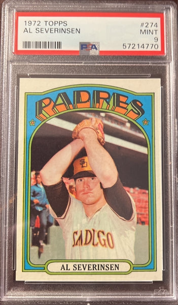 1972 Topps Baseball #274 - Al Severinsen - PSA 9 - MINT