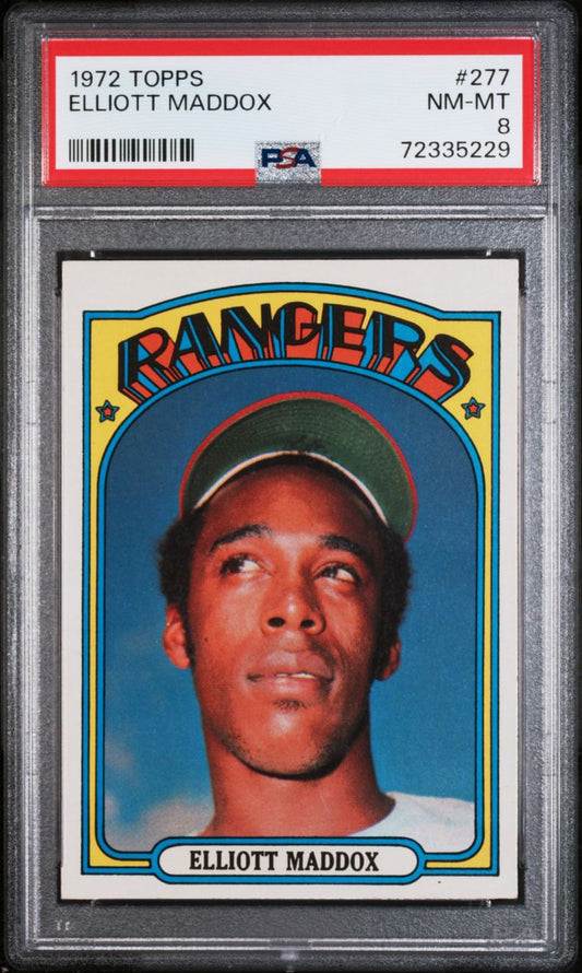 1972 Topps Baseball #277 - Elliott Maddox - PSA 8 - NMMT