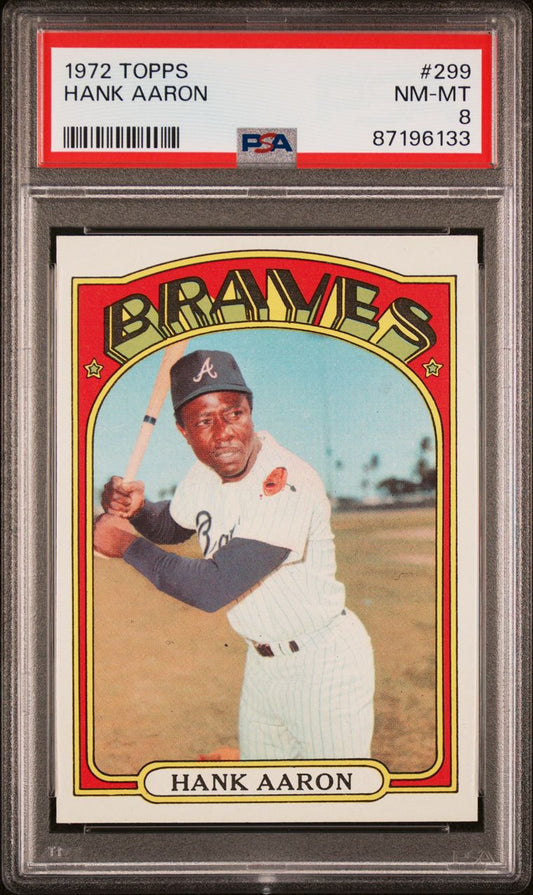 1972 Topps Baseball #299 - Hank Aaron - PSA 8 - NMMT