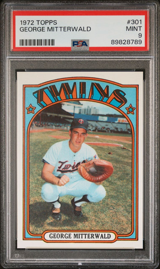 1972 Topps Baseball #301 - George Mitterwald - PSA 9 - MINT