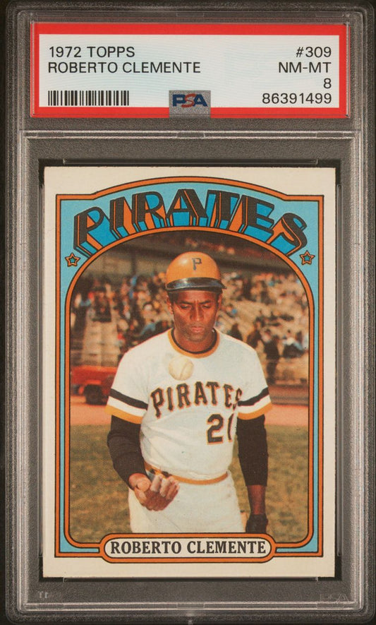 1972 Topps Baseball #309 - Roberto Clemente - PSA 8 - NMMT