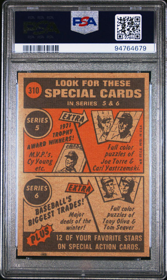 1972 Topps Baseball #310 - Roberto Clemente - PSA 8 - NMMT