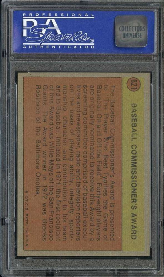 1972 Topps Baseball #621 - Commissioners Award - PSA 8 - NMMT