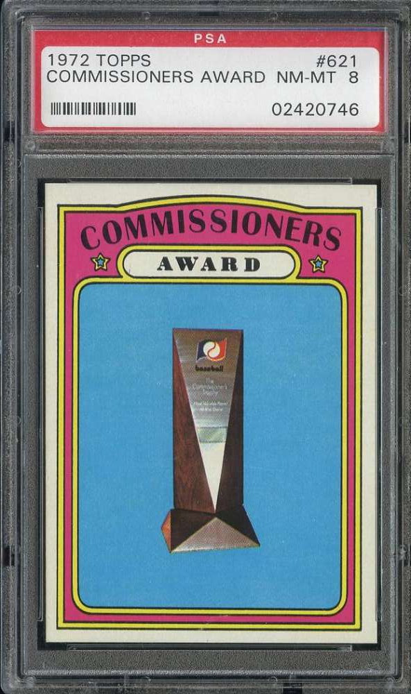 1972 Topps Baseball #621 - Commissioners Award - PSA 8 - NMMT