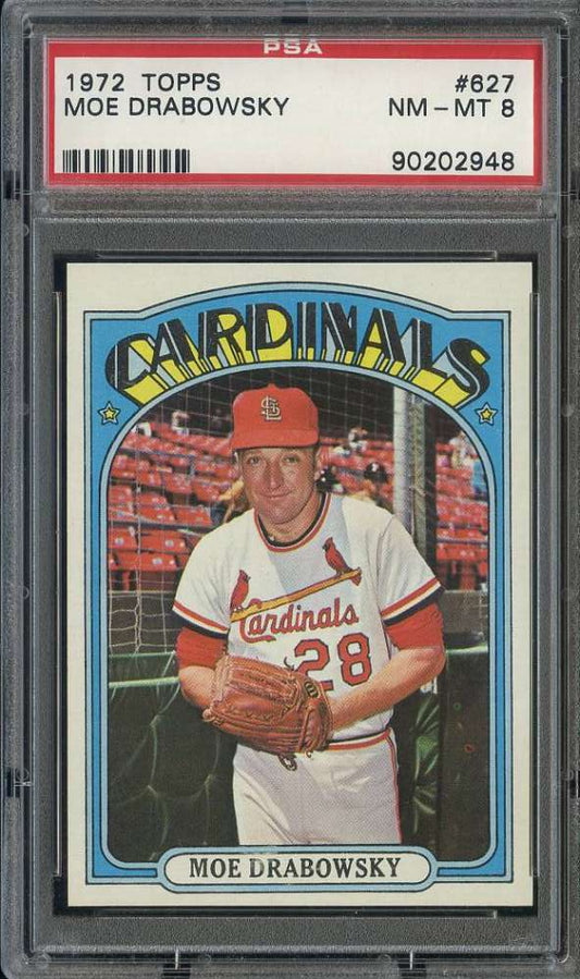 1972 Topps Baseball #627 - Moe Drabowsky - PSA 8 - NMMT