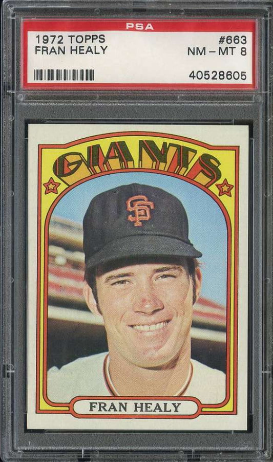 1972 Topps Baseball #663 - Fran Healy - PSA 8 - NMMT