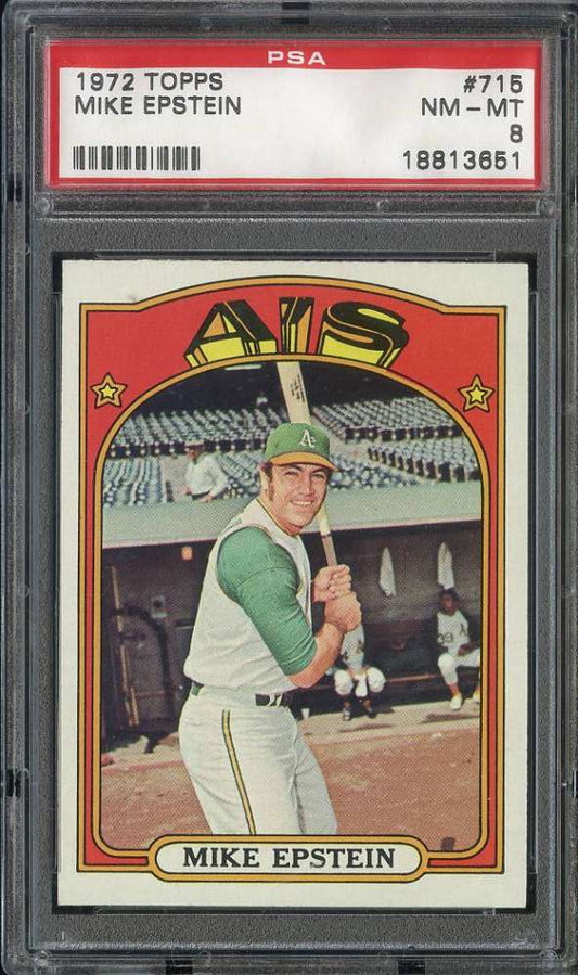 1972 Topps Baseball #715 - Mike Epstein - PSA 8 - NMMT