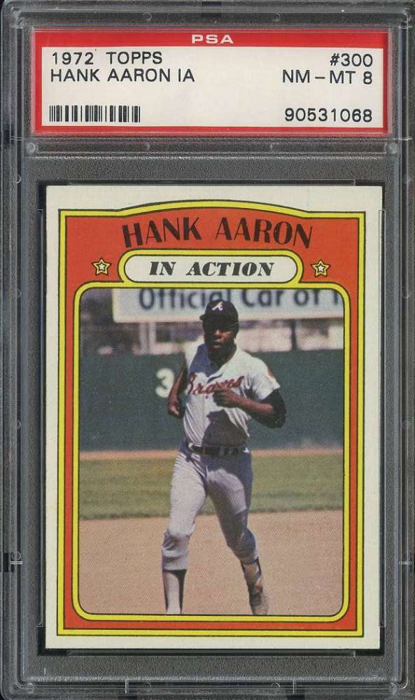 1972 Topps Baseball #300 - Hank Aaron - PSA 8 - NMMT
