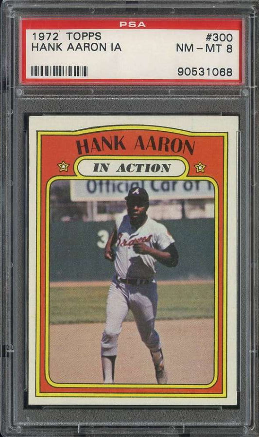 1972 Topps Baseball #300 - Hank Aaron - PSA 8 - NMMT