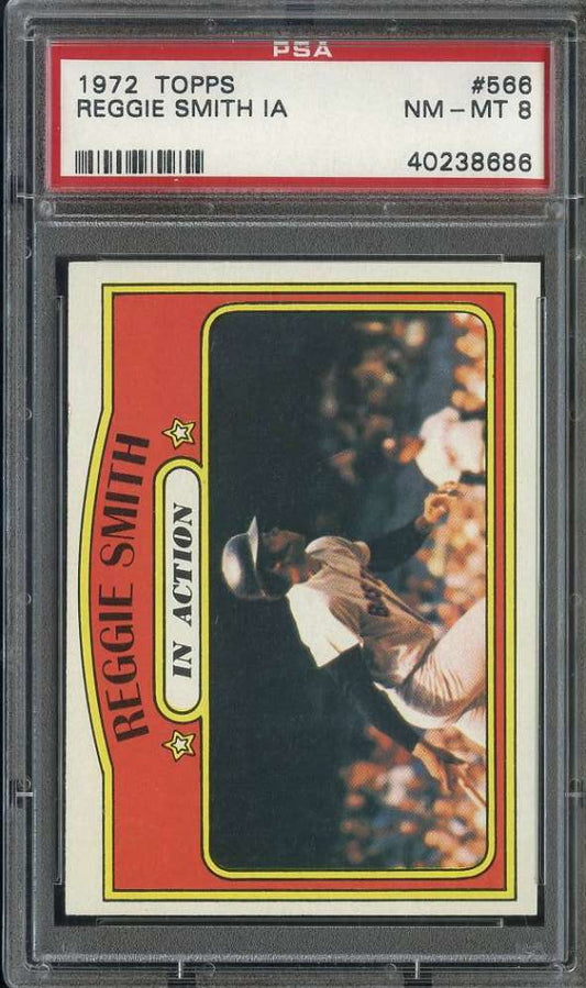 1972 Topps Baseball #566 - Reggie Smith IA - PSA 8 - NMMT