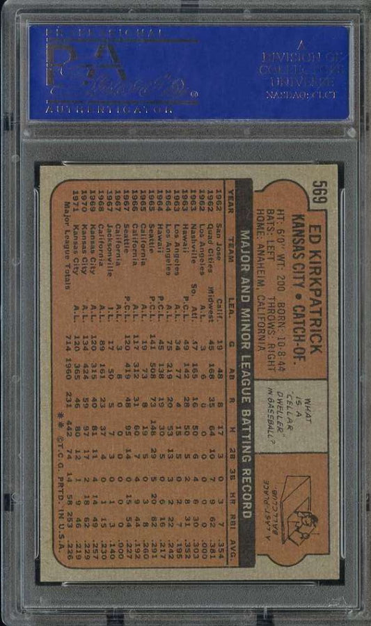 1972 Topps Baseball #569 - Ed Kirkpatrick - PSA 8 - NMMT