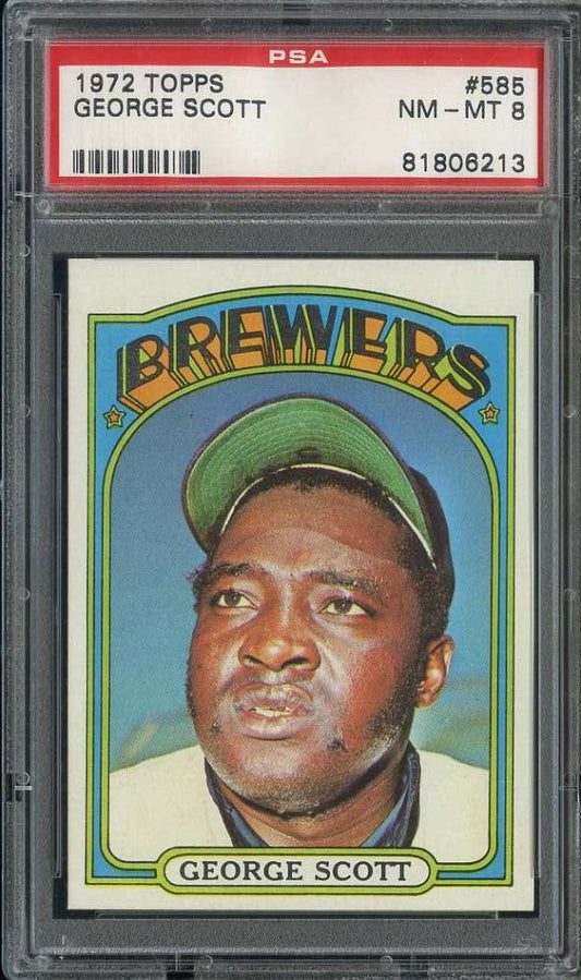 1972 Topps Baseball #585 - George Scott - PSA 8 - NMMT