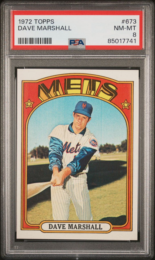 1972 Topps Baseball #673 - Dave Marshall - PSA 8 - NMMT
