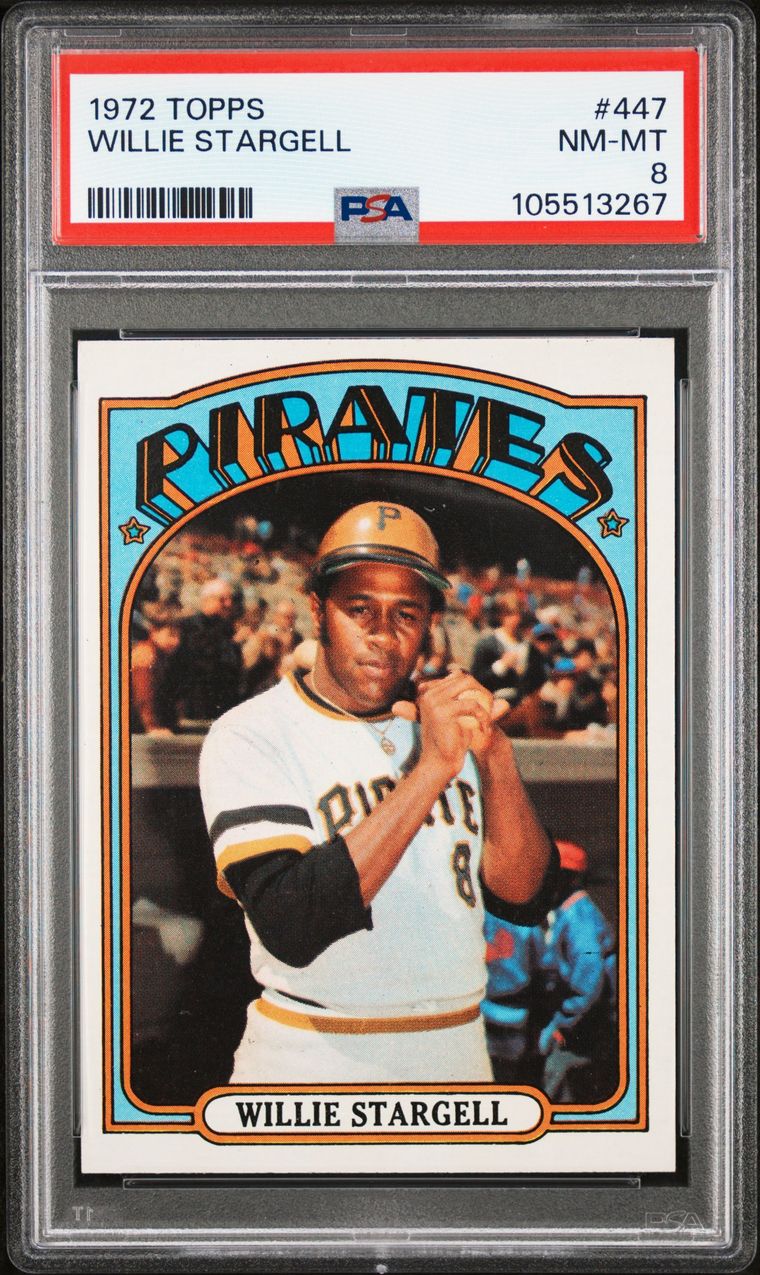 1972 Topps Baseball #447 - Willie Stargell - PSA 8 - NMMT
