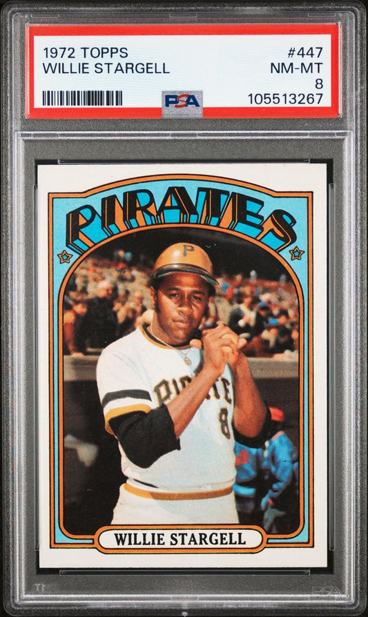 1972 Topps Baseball #447 - Willie Stargell - PSA 8 - NMMT