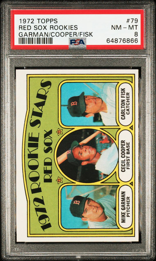 1972 Topps Baseball #79 - Red Sox 1972 Rookie Stars - Fisk RC - PSA 8 - NMMT