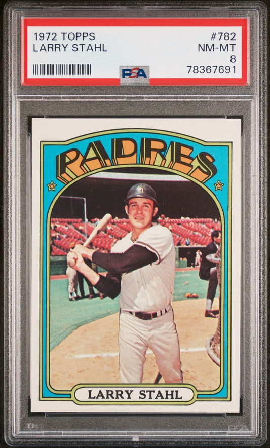 1972 Topps Baseball #782 - Larry Stahl - PSA 8 - NMMT