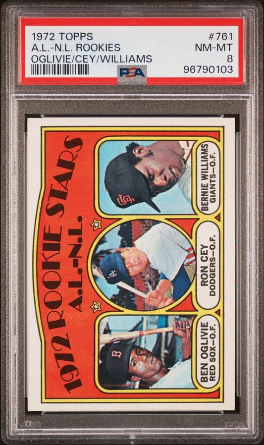 1972 Topps Baseball #761 - AL-NL 1972 Rookie Stars - Cey RC - PSA 8 - NMMT