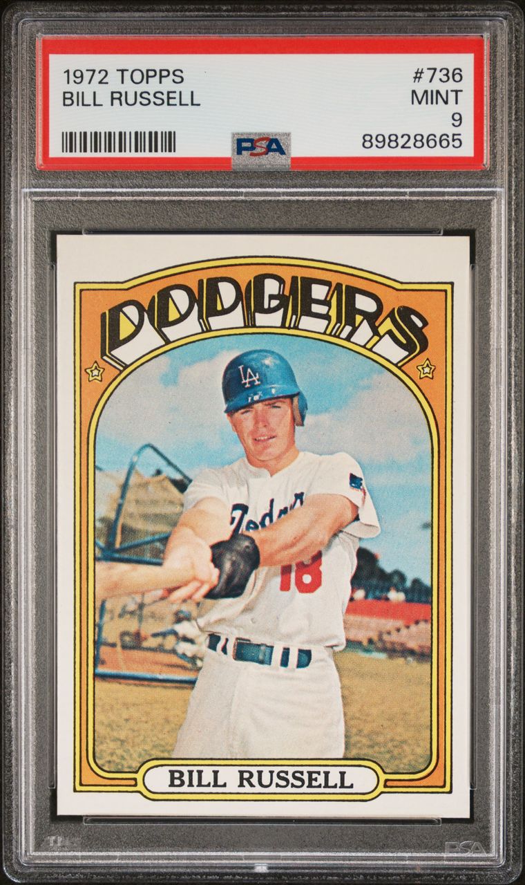 1972 Topps Baseball #736 - Bill Russell - PSA 9 - MINT