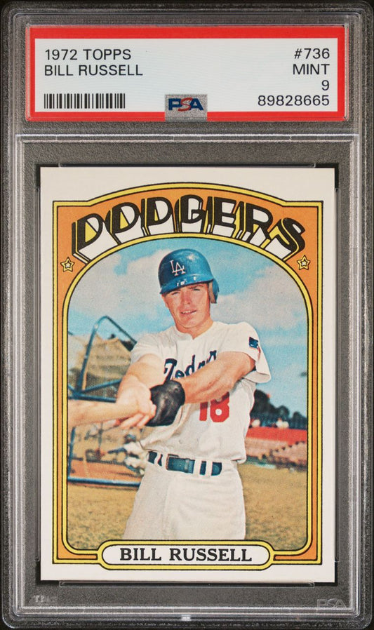 1972 Topps Baseball #736 - Bill Russell - PSA 9 - MINT