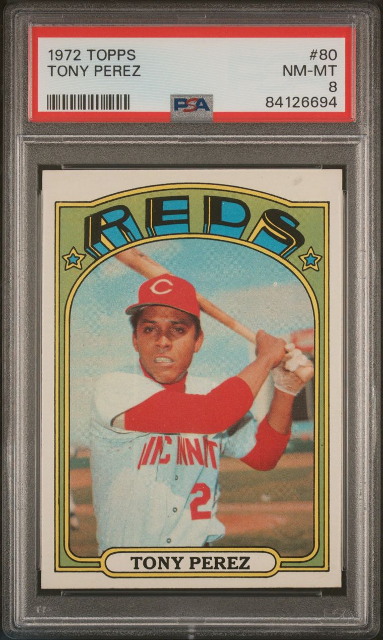 1972 Topps Baseball #80 - Tony Perez - PSA 8 - NMMT