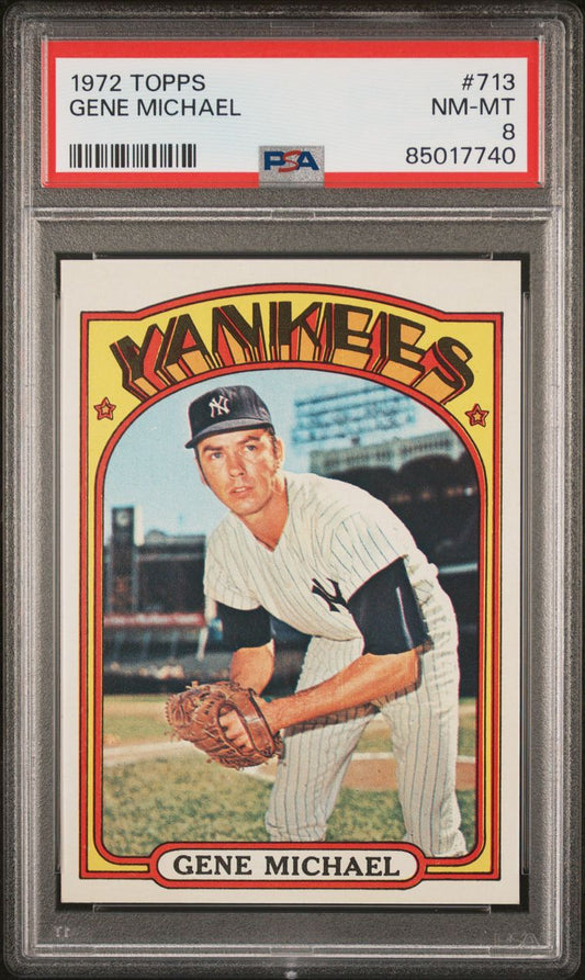 1972 Topps Baseball #713 - Gene Michael - PSA 8 - NMMT