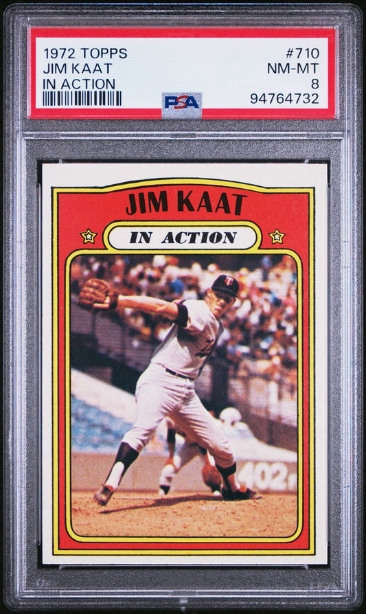 1972 Topps Baseball #710 - Jim Kaat IA - PSA 8 - NMMT