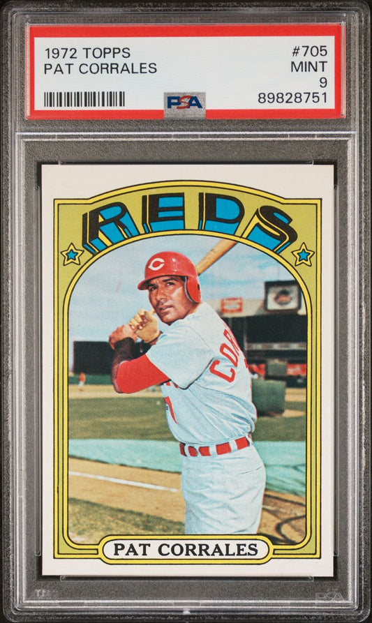 1972 Topps Baseball #705 - Pat Corrales - PSA 9 - MINT
