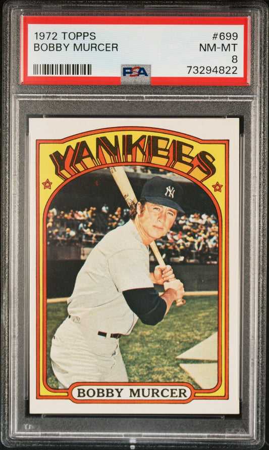 1972 Topps Baseball #699 - Bobby Murcer - PSA 8 - NMMT
