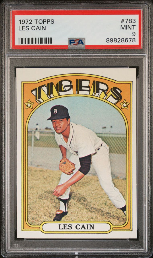 1972 Topps Baseball #783 - Les Cain - PSA 9 - MINT