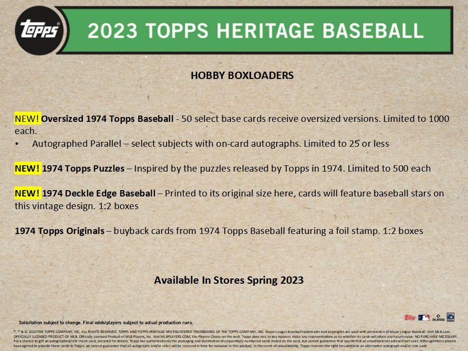 2023 Topps Heritage Baseball - Factory Sealed Hobby Box - 24 Packs