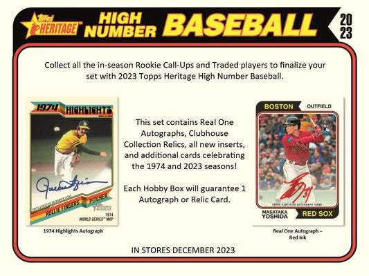 2023 Topps Heritage Baseball High Number - Factory Sealed Hobby Box - 24 Packs