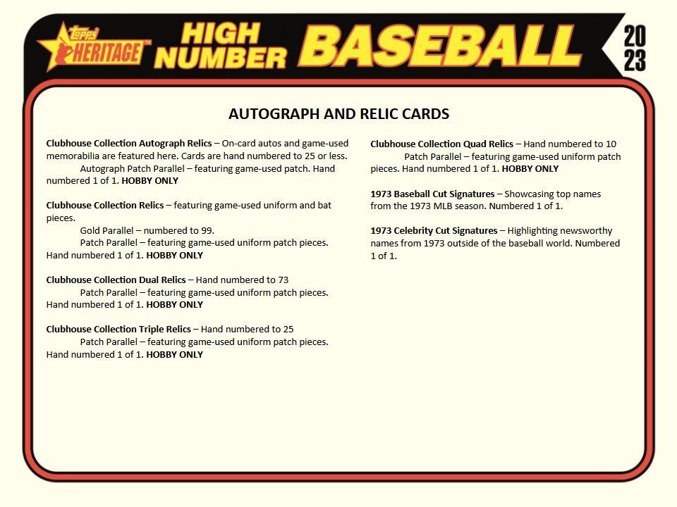 2023 Topps Heritage Baseball High Number - Factory Sealed Hobby Box - 24 Packs
