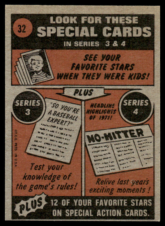 1972 Topps Baseball #32 - Cleon Jones IA - EXMT
