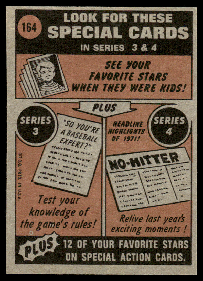 1972 Topps Baseball #164 - Tug McGraw IA - EXMT