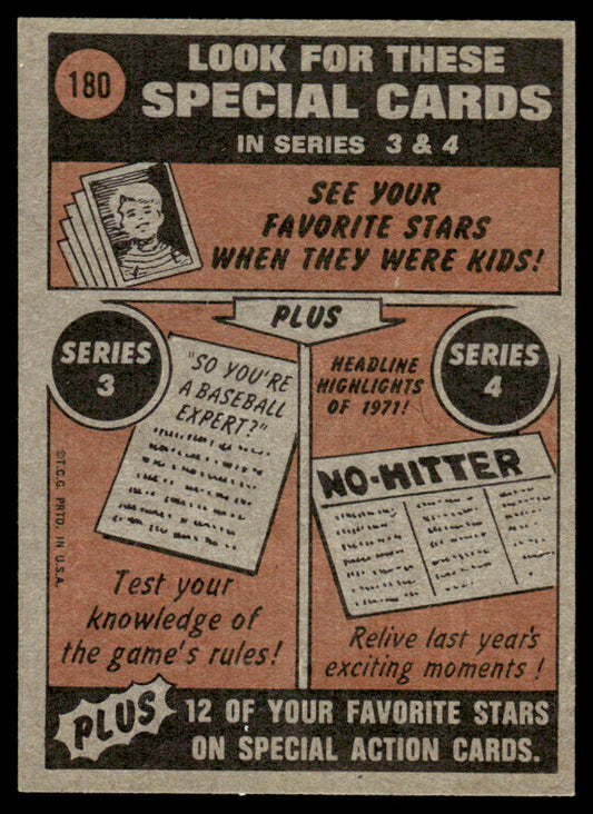 1972 Topps Baseball #180 - Dock Ellis IA - EXMT