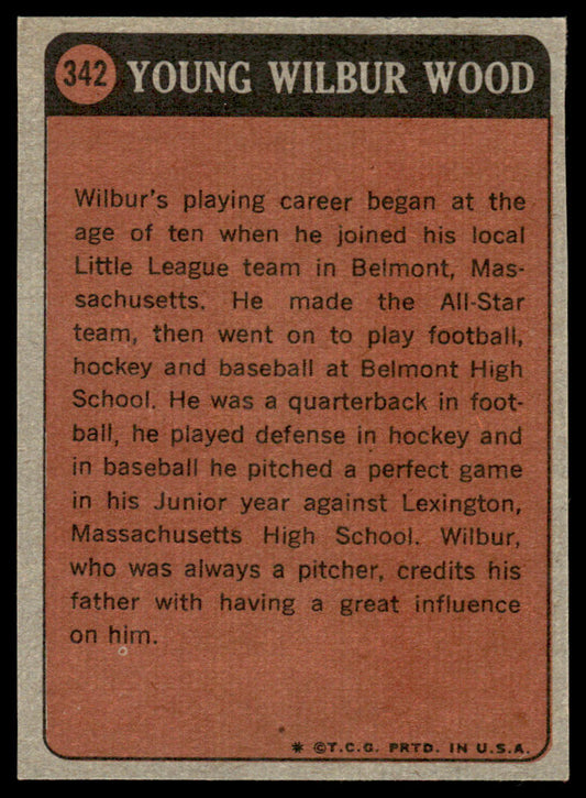 1972 Topps Baseball #342 - Wilbur Wood KP - EXMT