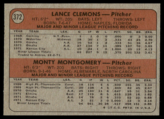 1972 Topps Baseball #372 - Royals 1972 Rookie Stars - NM