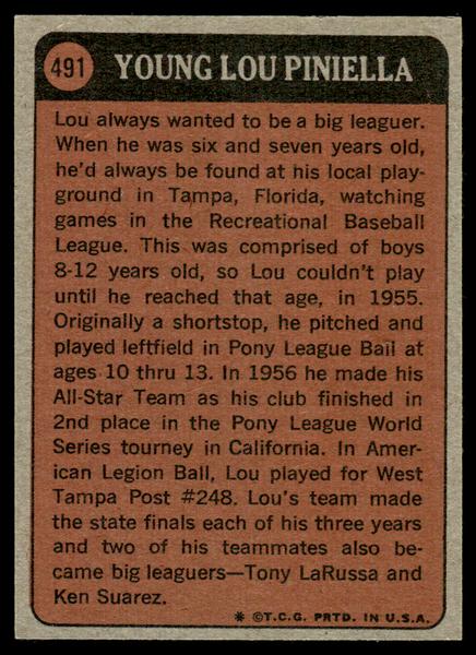 1972 Topps Baseball #491 - Lou Piniella KP - NM