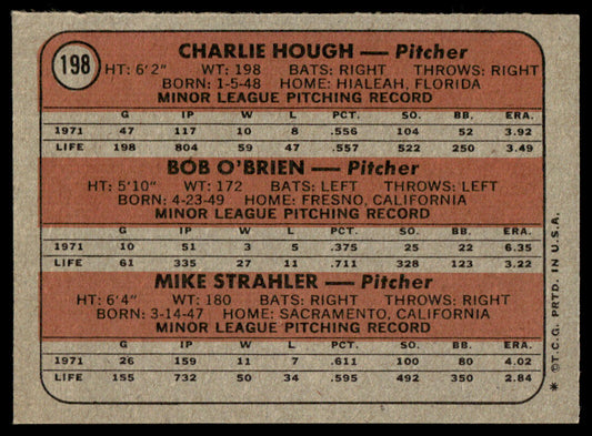1972 Topps Baseball #198 - Dodgers 1972 Rookie Stars - Hough - EXMT