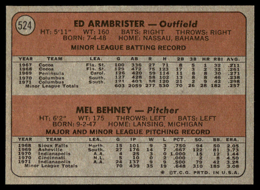 1972 Topps Baseball #524 - Reds 1972 Rookie Stars RC - NM