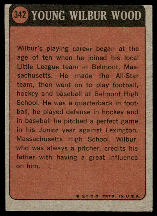 1972 Topps Baseball #342 - Wilbur Wood KP - VG