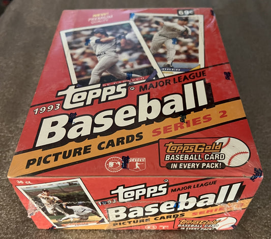 1993 Topps Baseball Series 2 - Factory Sealed Retail Box - 36 Packs