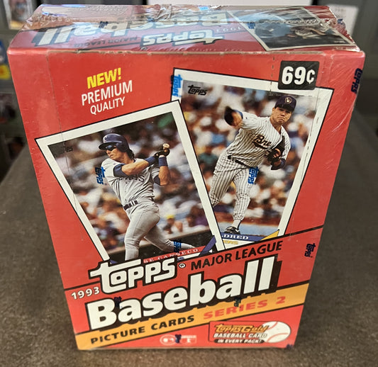 1993 Topps Baseball Series 2 - Factory Sealed Retail Box - 36 Packs